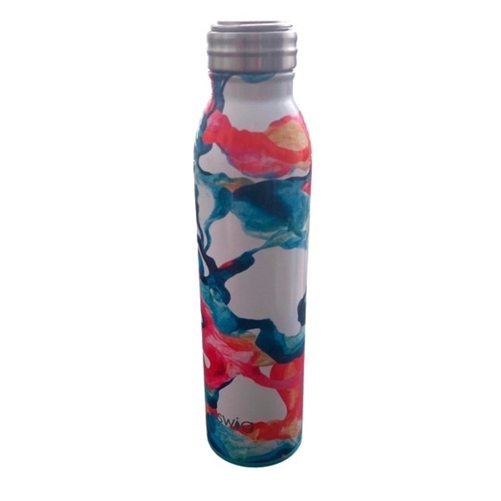 Swig Life 20oz Insulated Water Bottle Abstract Watercolor Blue Stainless‎ Steel